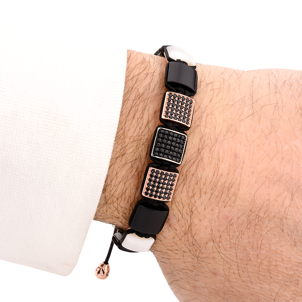 HARROW & WEALDSTONE - Sedef ve Oniks Taşlı Bileklik | LMB-1081/2