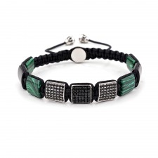 HALTON CROSS - Malahit Taşlı Şık Tasarım Kadın & Erkek Bileklik | LMB-1081