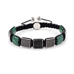 HALTON CROSS - Malahit Taşlı Şık Tasarım Kadın & Erkek Bileklik | LMB-1081