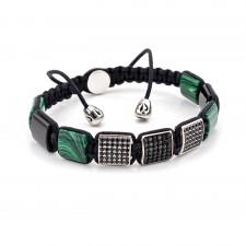 HALTON CROSS - Malahit Taşlı Şık Tasarım Kadın & Erkek Bileklik | LMB-1081