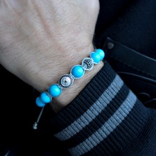 Highbury & Islington Aquamarine Beaded & Macrame Bracelet