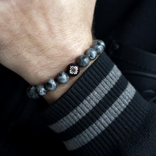 Hillingdon Grey Jasper Beaded & Macrame Bracelet