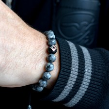 Hillingdon Grey Jasper Beaded & Macrame Bracelet