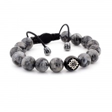 Hillingdon Grey Jasper Beaded & Macrame Bracelet