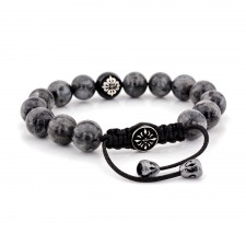 Hillingdon Grey Jasper Beaded & Macrame Bracelet