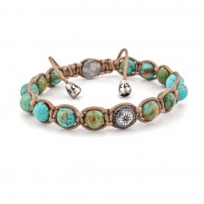HOUNSLOW WEST - Turkuaz Aqua Terra Taşlı Makrome Bileklik | LMB-1094/2