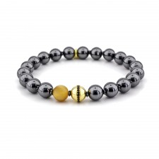 BOW ROAD - Hematite & Bal Kaplan Gözü Gümüş Bileklik | LMB-1096