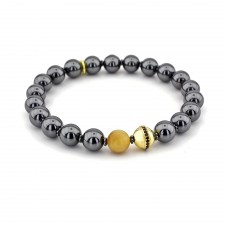 BOW ROAD - Hematite & Bal Kaplan Gözü Gümüş Bileklik | LMB-1096