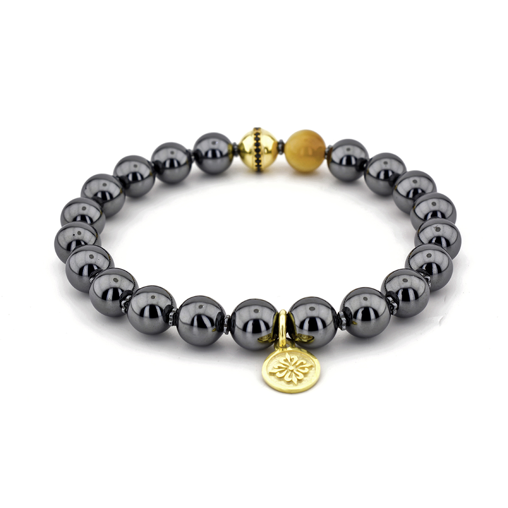 BOW ROAD - Hematite & Bal Kaplan Gözü Gümüş Bileklik | LMB-1096