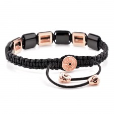 HOLLOWAY ROAD - Onyx Taşlı Makrome Tasarım Gümüş Bileklik | LMB-1010/3