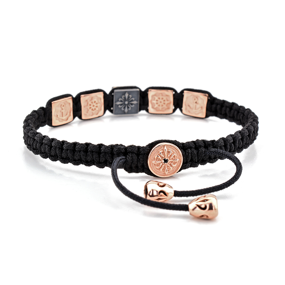 KNIGHTSBRIDGE - Makrome Denizci Tasarım Gümüş Bileklik | LMB-1014/3