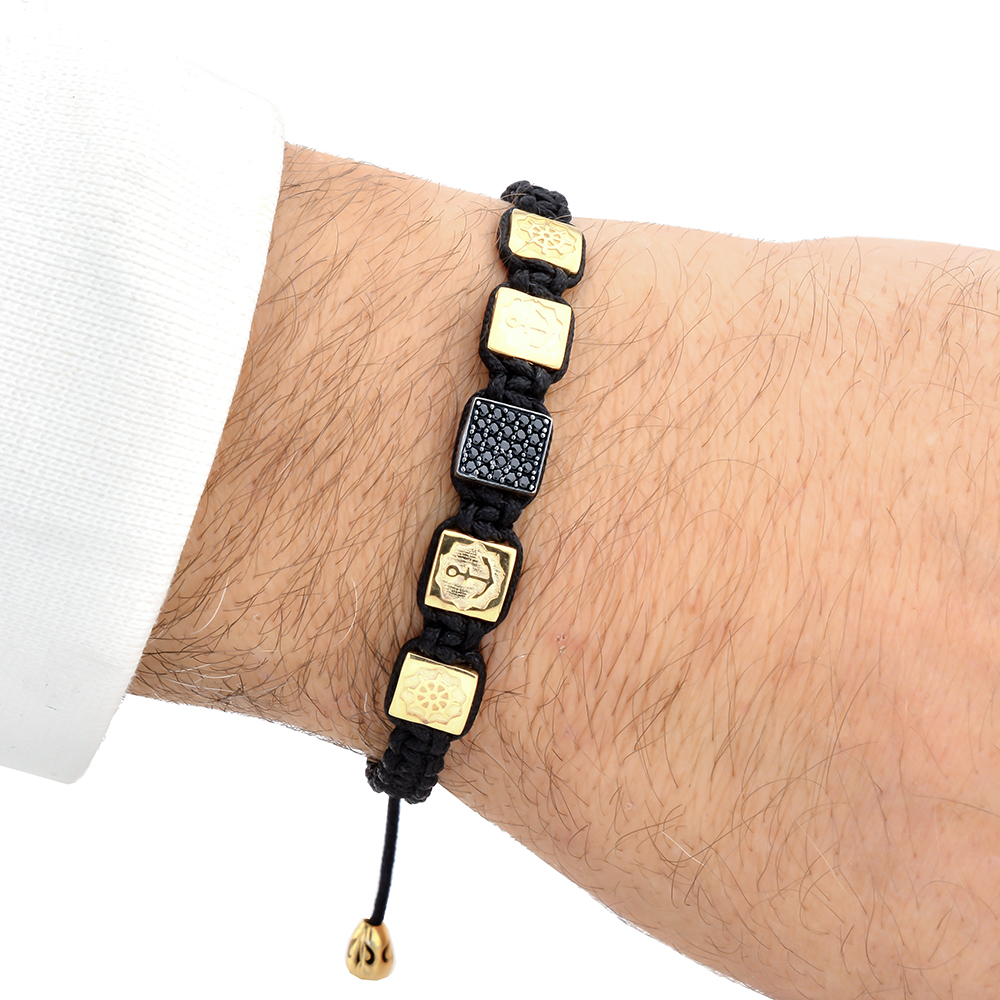 KINGSBURY - Makrome Denizci Tasarım Gümüş Bileklik | LMB-1014/2