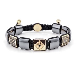 Lancaster Gate Hematite Beaded & Macrame Bracelet