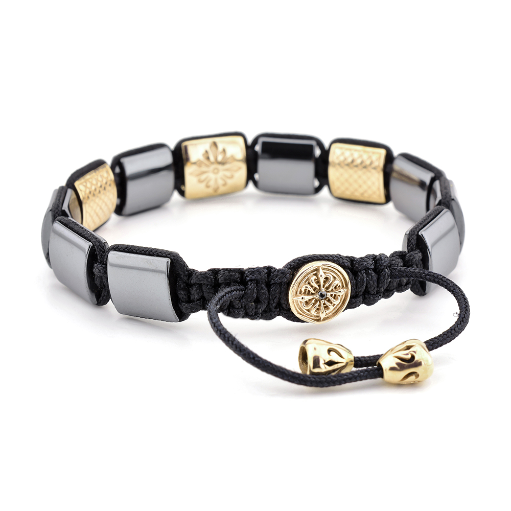 Lancaster Gate Hematite Beaded & Macrame Bracelet