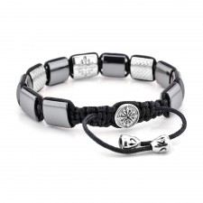 Latimer Road Hematite Beaded & Macrame Bracelet