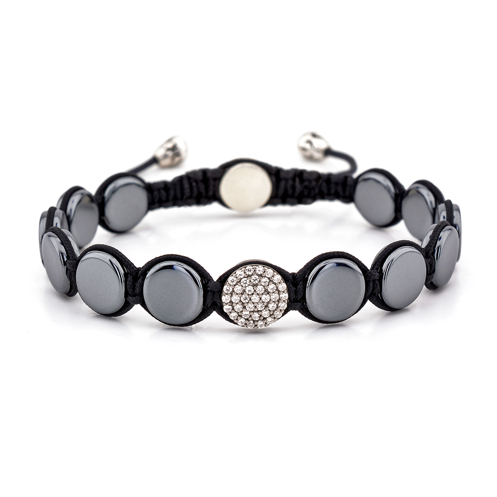 CHARING CROSS - Hematit Taşlı Gümüş Kadın & Erkek Bileklik | LMB-1034/2