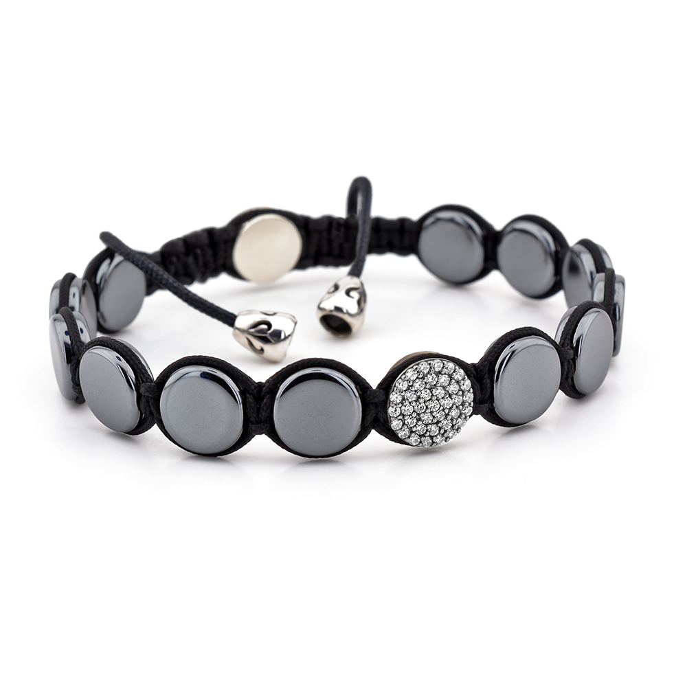 CHARING CROSS - Hematit Taşlı Gümüş Kadın & Erkek Bileklik | LMB-1034/2