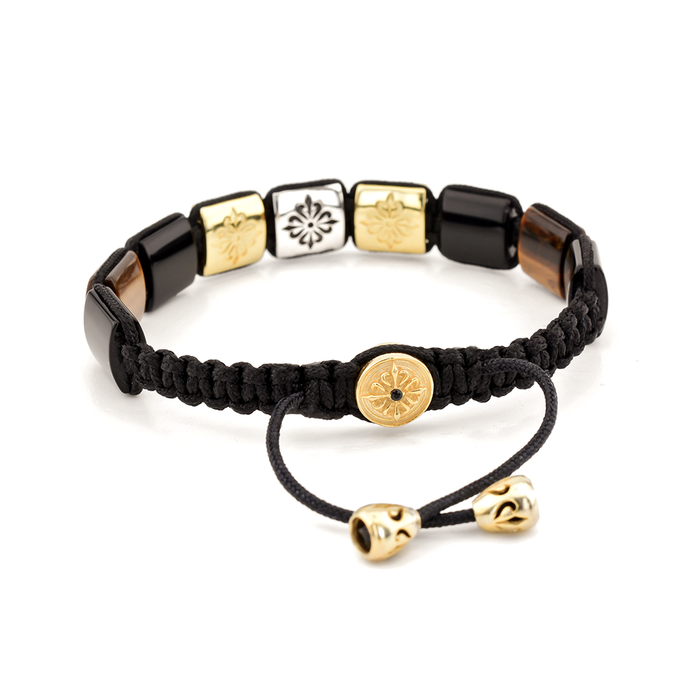 HARROW-ON-THE-HILL - Kaplan Gözü ve Oniks Taşlı Bileklik | LMB-1081/3