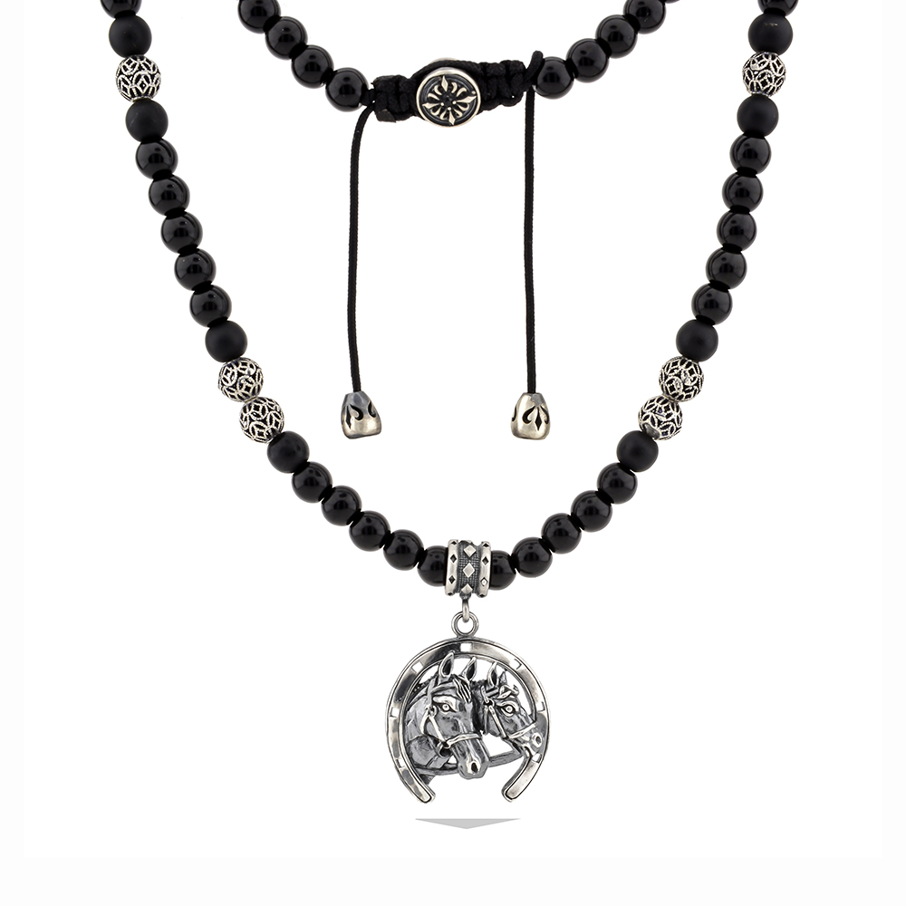 Gümüş El Yapımı At Nalı Şans Kolye