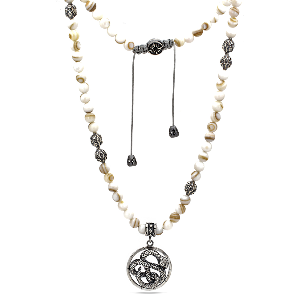 Gümüş Elişi Yılan Kolye