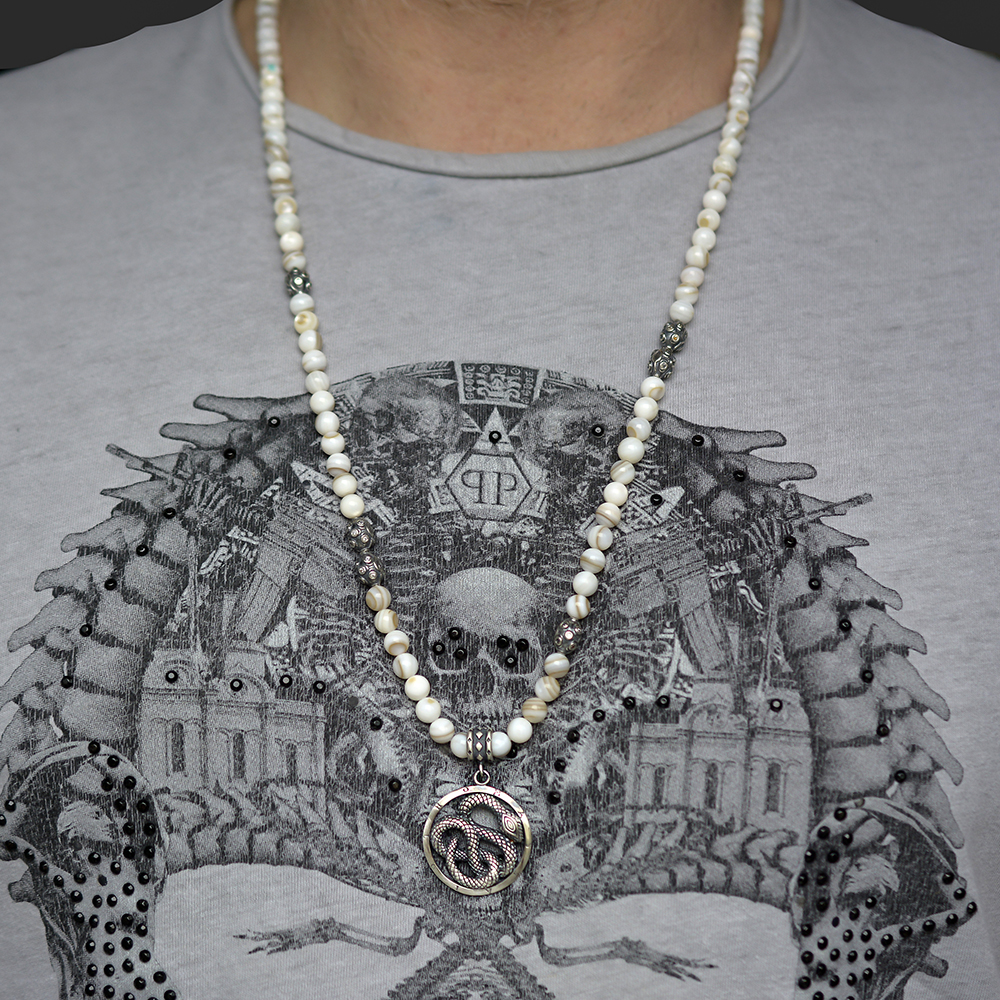 Gümüş Elişi Yılan Kolye