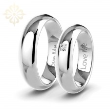 Venice alyans, parlak kararmaz çelik çift yüzük