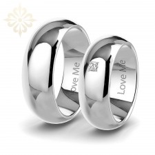 FLORANCE- 2 Adet 8.60mm Genişlik Çelik Alyans Yüzük 3 Renk Seçeneği Mevcuttur LM-027