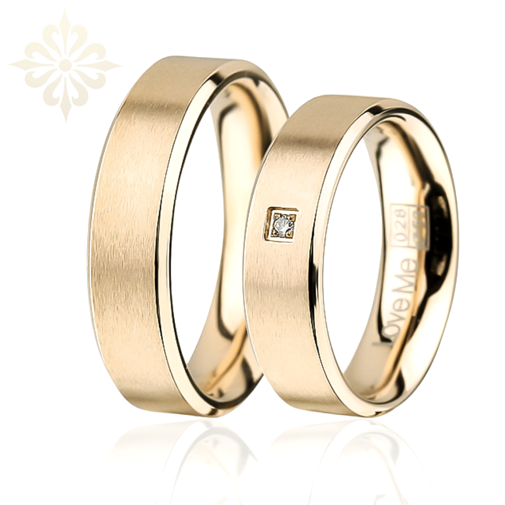 New York kararmaz çelik alyans, parlak ve mat yüzeyli çift yüzük