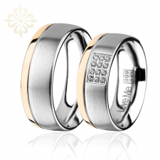 SANTORINI- 2 Adet 7.50mm Genişlik Çelik Alyans Yüzük 3 Renk Seçeneğiyle LM-009