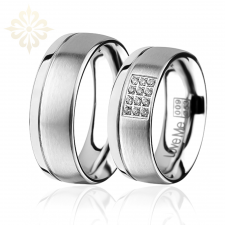 SANTORINI- 2 Adet 7.50mm Genişlik Çelik Alyans Yüzük 3 Renk Seçeneğiyle LM-009