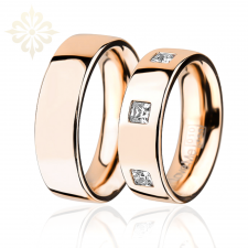 SYDNEY- 2 Adet 6.90mm Genişlik Çelik Alyans Yüzük 3 Renk Seçeneğiyle LM-010