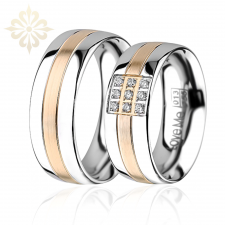 GENEVE- 2 Adet 7.80mm Genişlik Çelik Alyans Yüzük 3 Renk Seçeneğiyle LM-013