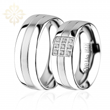 GENEVE- 2 Adet 7.80mm Genişlik Çelik Alyans Yüzük 3 Renk Seçeneğiyle LM-013