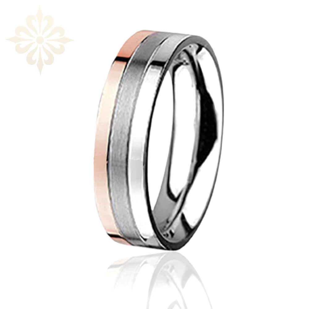 LOS ANGELES-1 Adet 6.40mm Genişlik Taşsız Çelik Alyans Yüzük LM-022/Erkek
