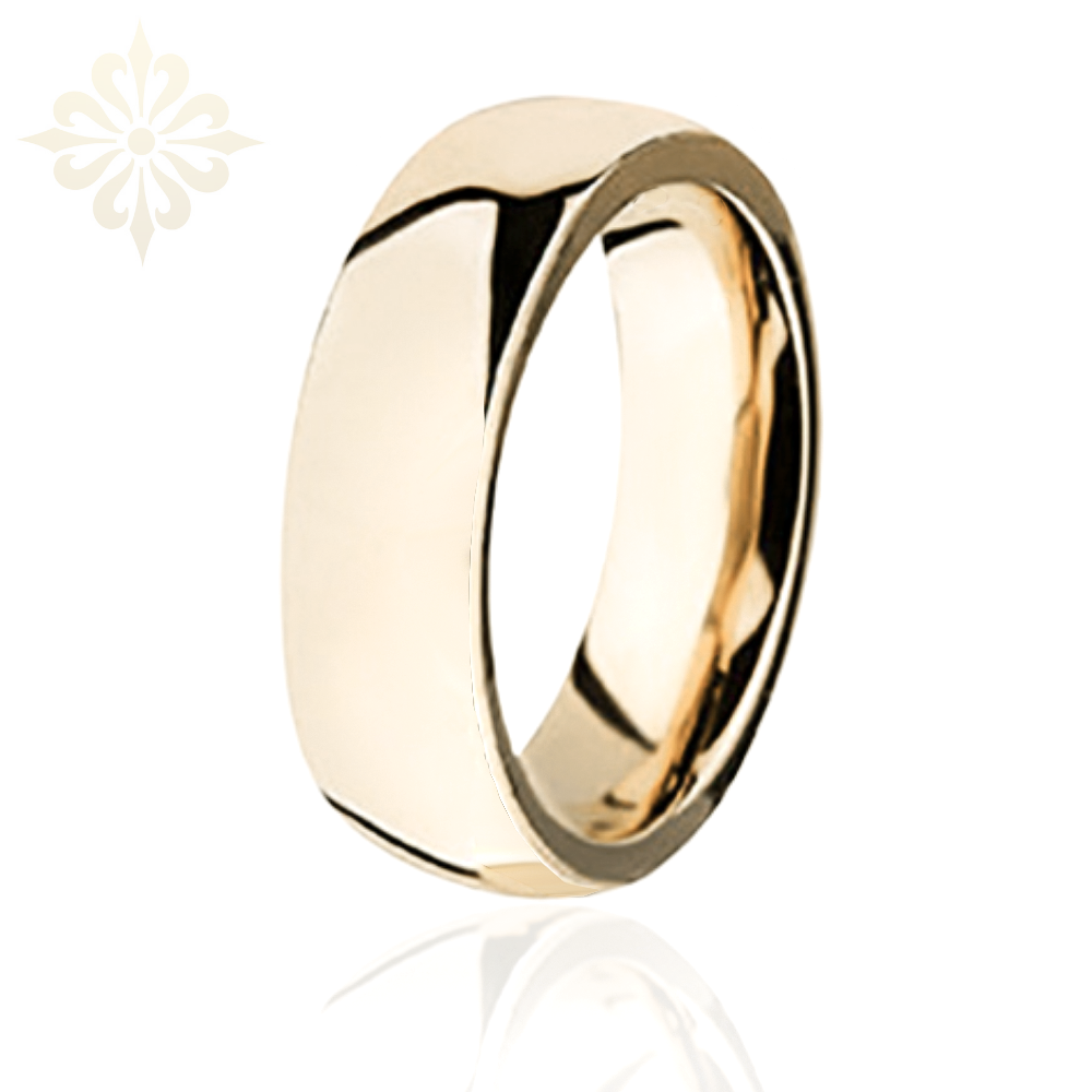 HAVANA-1 Adet 6.80mm Genişlik Taşsız Çelik Alyans Yüzük LM-030/Erkek