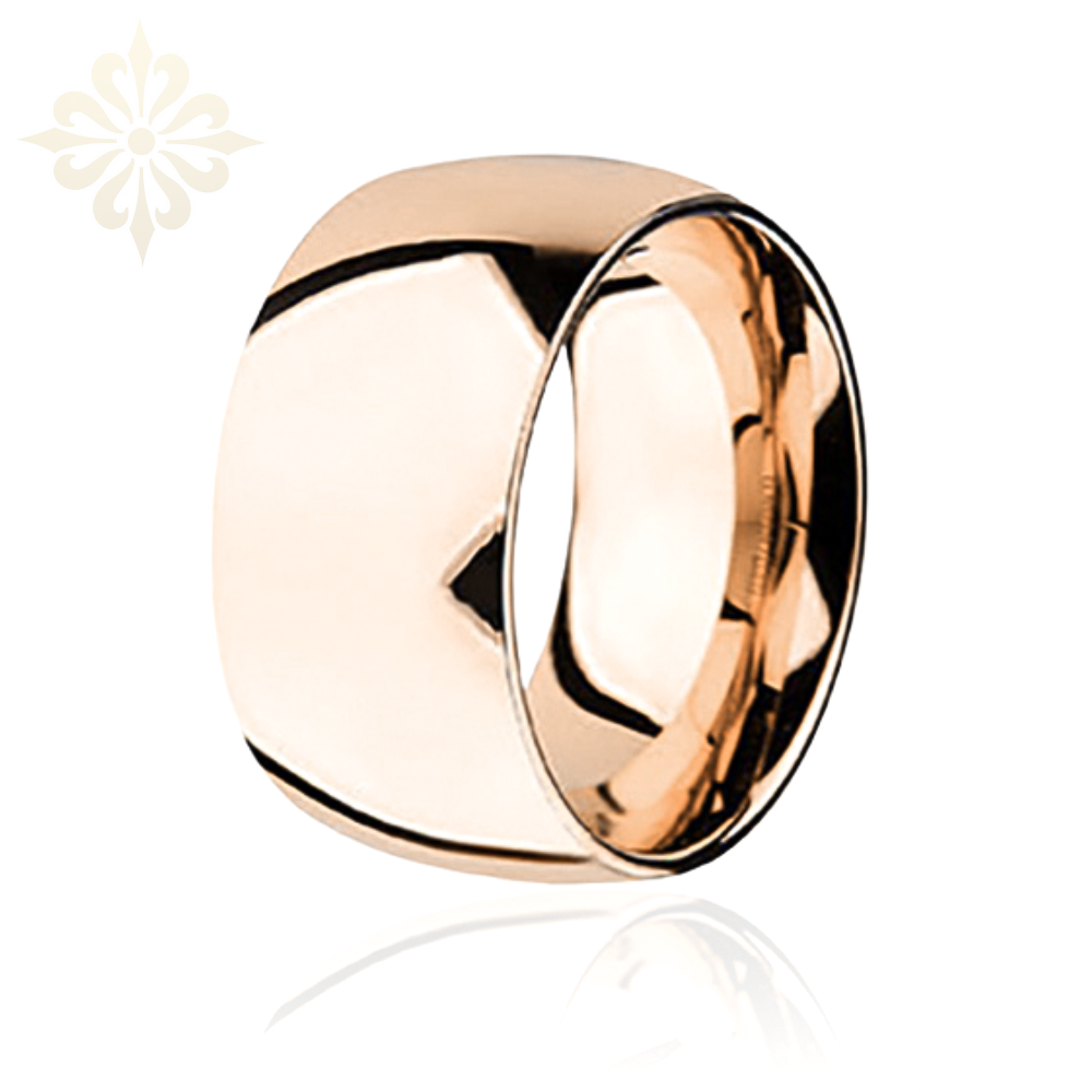 ISTANBUL-1 Adet 12.mm Genişlik Taşsız Çelik Alyans Yüzük LM-001/Erkek