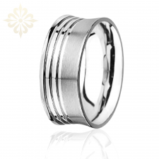 DUBROVNİK-1 Adet 9.90mm Genişlik Taşsız Çelik Alyans Yüzük LM-015/Erkek