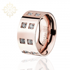 BODRUM-1 Adet 11.mm Genişlik Kadın Taşlı Çelik Alyans Yüzük LM-004/Kadın