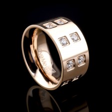 BODRUM- 2 Adet 11.mm Genişlik Çelik Alyans Yüzük 3 Renk Seçeneğiyle LM-004