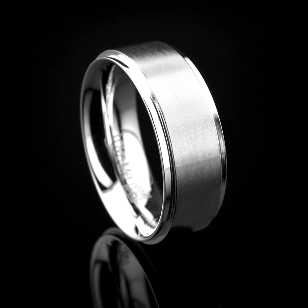ST.PETERSBURG-1 Adet 8.60mm Genişlik Taşsız Çelik Alyans Yüzük LM-008/Erkek