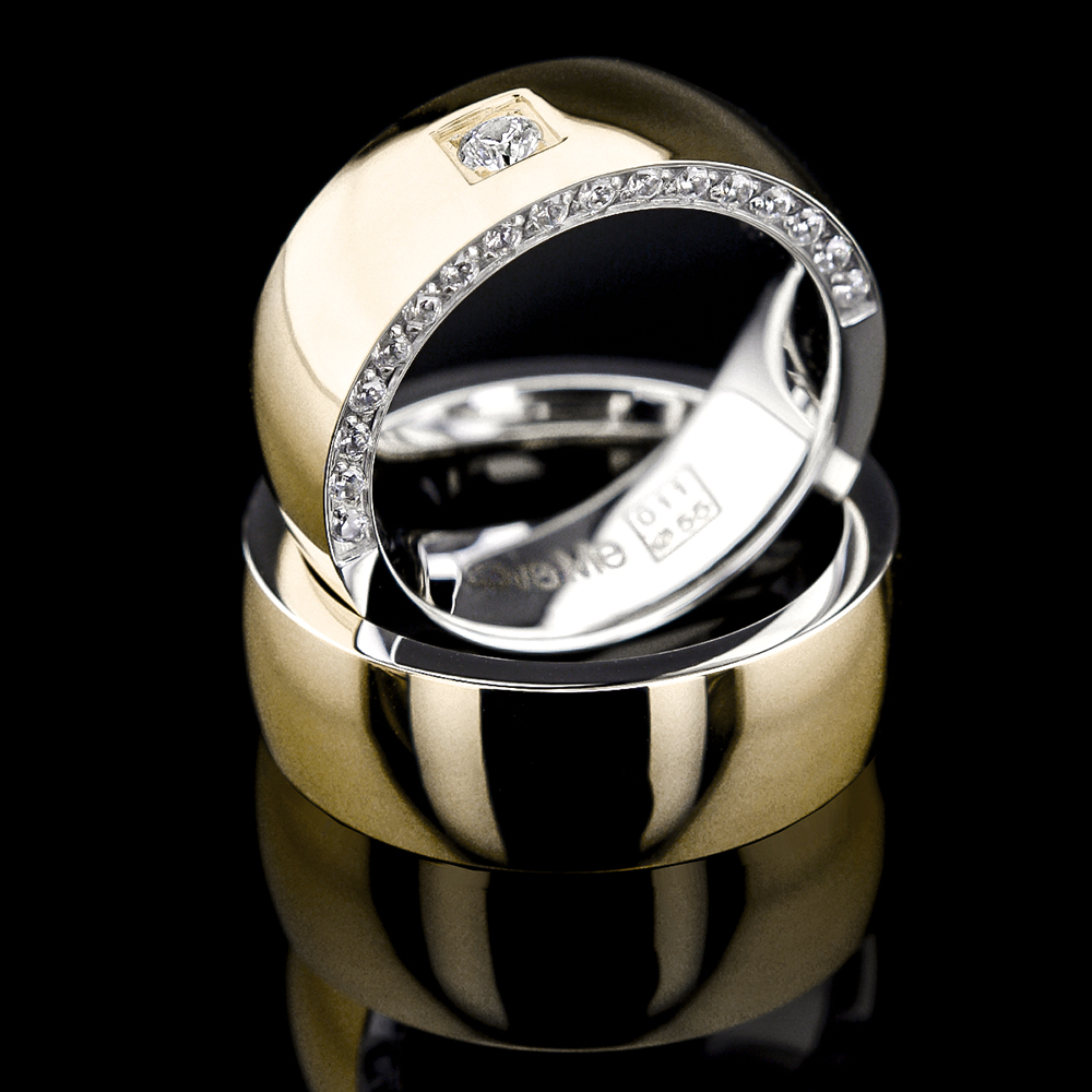 LONDON-1 Adet 6.90mm Genişlik Taşsız Çelik Alyans Yüzük LM-011/Erkek