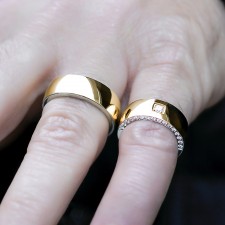 LONDON-1 Adet 6.90mm Genişlik Taşsız Çelik Alyans Yüzük LM-011/Erkek