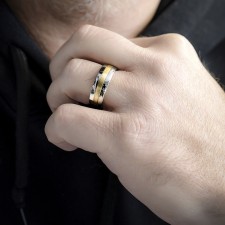 GENEVE-1 Adet 7.80mm Genişlik Taşsız Çelik Alyans Yüzük LM-013/Erkek