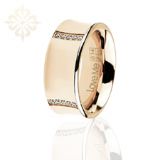 BARCELONA-1 Adet 8.80mm Genişlik Kadın Taşlı Çelik Alyans Yüzük LM-014/Kadın