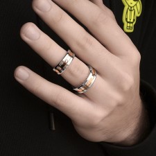 Casablanca modeli çelik alyans – 1 çift 8 mm