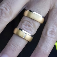 RIO de JENARIO-1 Adet 7.80mm Genişlik Kadın Taşlı Çelik Alyans Yüzük LM-018/Kadın