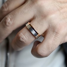 BANGKOK-1 Adet 6.mm Genişlik Taşsız Çelik Alyans Yüzük LM-020/Erkek