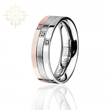 LOS ANGELES-1 Adet 6.40mm Genişlik Kadın Taşlı Çelik Alyans Yüzük LM-022/Kadın