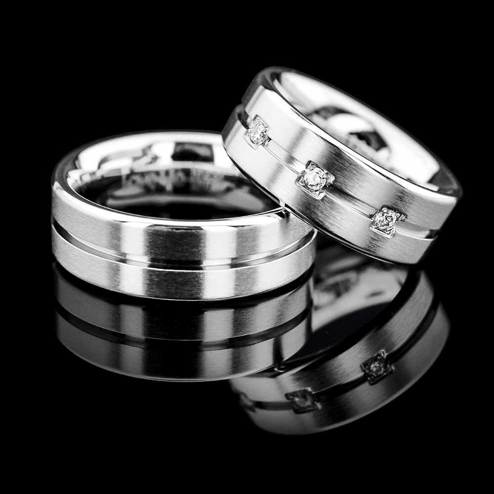 MONACO çelik alyans – 3 renkli parlak & mat bombeli unisex yüzük