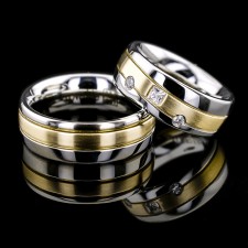 PRAGUE-1 Adet 7.80mm Genişlik Taşsız Çelik Alyans Yüzük LM-024/Erkek